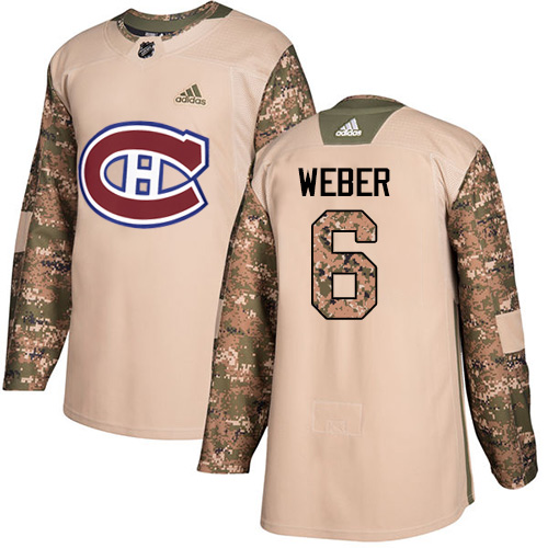 Adidas Canadiens #6 Shea Weber Camo Authentic 2017 Veterans Day Stitched Youth NHL Jersey