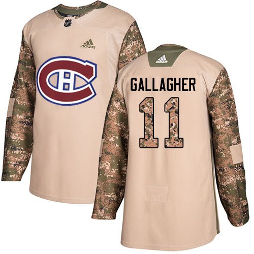 Adidas Canadiens #11 Brendan Gallagher Camo Authentic 2017 Veterans Day Stitched Youth NHL Jersey - Click Image to Close