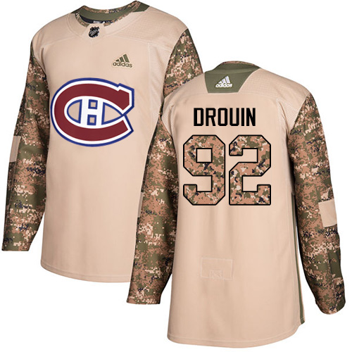 Adidas Canadiens #92 Jonathan Drouin Camo Authentic 2017 Veterans Day Stitched Youth NHL Jersey