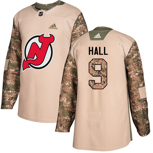 Adidas Devils #9 Taylor Hall Camo Authentic 2017 Veterans Day Stitched Youth NHL Jersey