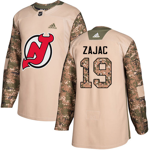 Adidas Devils #19 Travis Zajac Camo Authentic 2017 Veterans Day Stitched Youth NHL Jersey