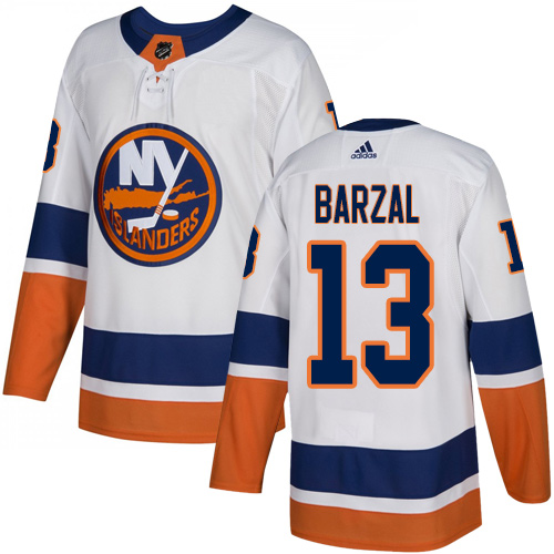 Adidas Islanders #13 Mathew Barzal White Road Authentic Stitched Youth NHL Jersey