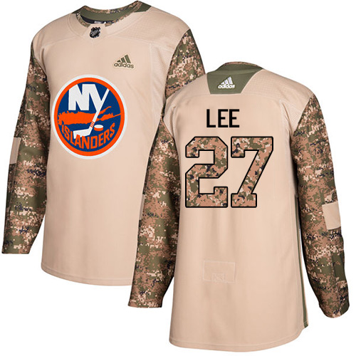 Adidas Islanders #27 Anders Lee Camo Authentic 2017 Veterans Day Stitched Youth NHL Jersey