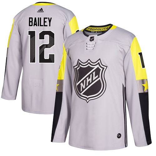 Adidas Islanders #12 Josh Bailey Gray 2018 All-Star Metro Division Authentic Stitched Youth NHL Jersey - Click Image to Close