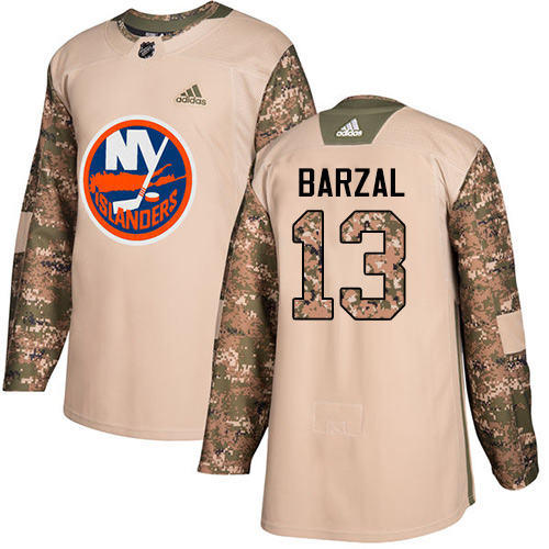 Adidas Islanders #13 Mathew Barzal Camo Authentic 2017 Veterans Day Stitched Youth NHL Jersey