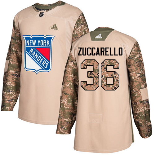 Adidas Rangers #36 Mats Zuccarello Camo Authentic 2017 Veterans Day Stitched Youth NHL Jersey