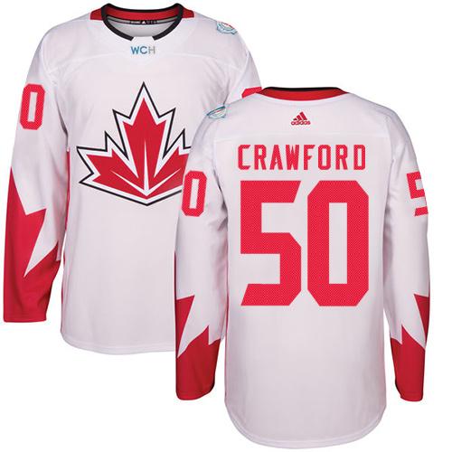 Team Canada #50 Corey Crawford White 2016 World Cup Stitched Youth NHL Jersey - Click Image to Close