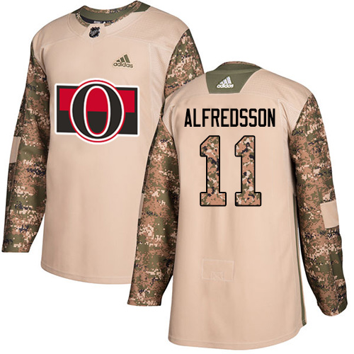 Adidas Senators #11 Daniel Alfredsson Camo Authentic 2017 Veterans Day Stitched Youth NHL Jersey