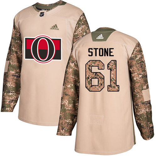 Adidas Senators #61 Mark Stone Camo Authentic 2017 Veterans Day Stitched Youth NHL Jersey