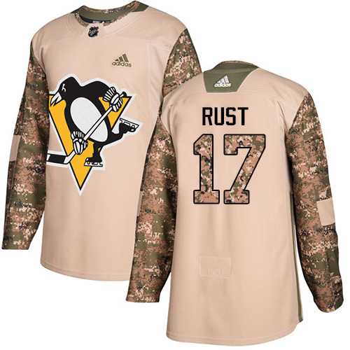 Adidas Penguins #17 Bryan Rust Camo Authentic 2017 Veterans Day Stitched Youth NHL Jersey