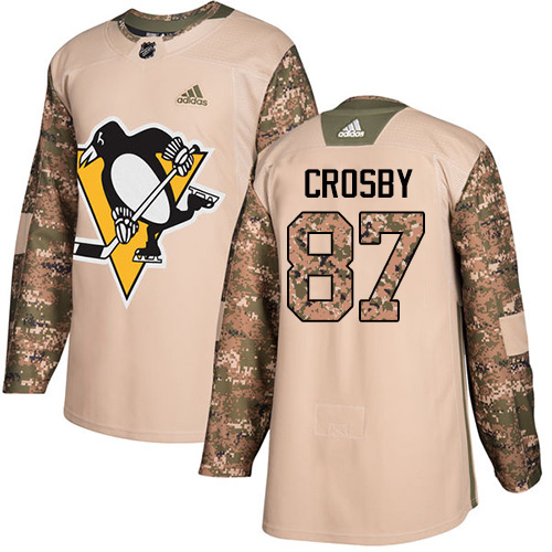 Adidas Penguins #87 Sidney Crosby Camo Authentic 2017 Veterans Day Stitched Youth NHL Jersey