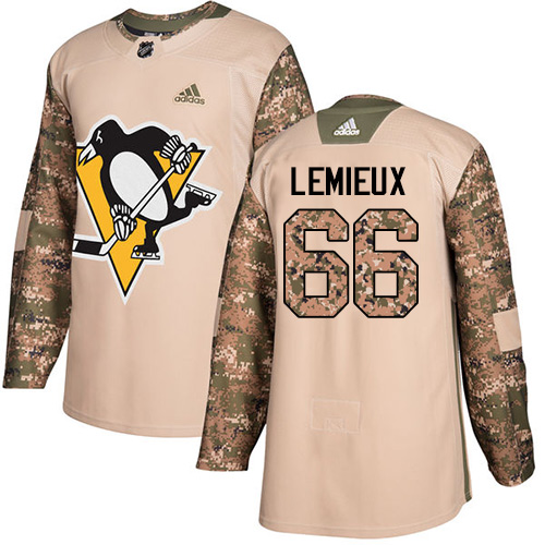 Adidas Penguins #66 Mario Lemieux Camo Authentic 2017 Veterans Day Stitched Youth NHL Jersey