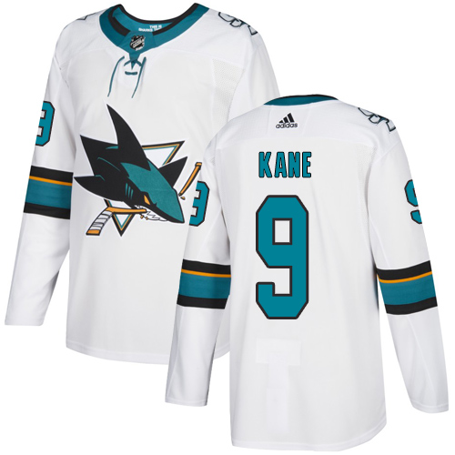 Adidas Sharks #9 Evander Kane White Road Authentic Stitched Youth NHL Jersey - Click Image to Close