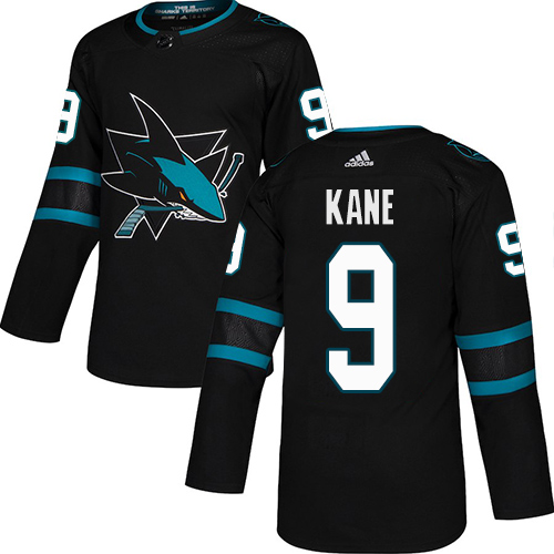 Adidas Sharks #9 Evander Kane Black Alternate Authentic Stitched Youth NHL Jersey - Click Image to Close