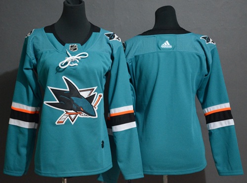 Sharks Blank Teal Home Authentic Stitched Youth Hockey Jersey