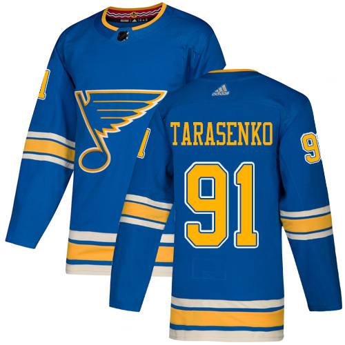 Adidas Blues #91 Vladimir Tarasenko Blue Alternate Authentic Stitched Youth NHL Jersey - Click Image to Close