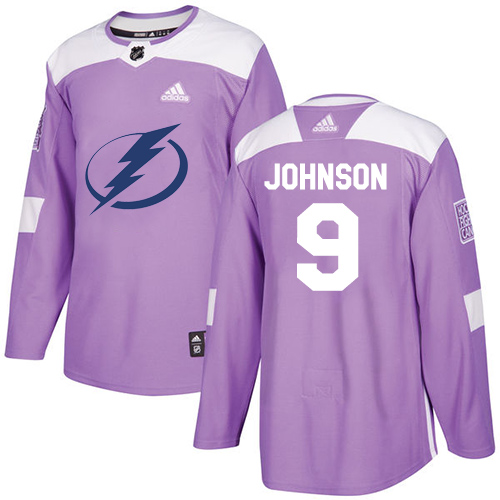 Adidas Lightning #9 Tyler Johnson Purple Authentic Fights Cancer Stitched Youth NHL Jersey