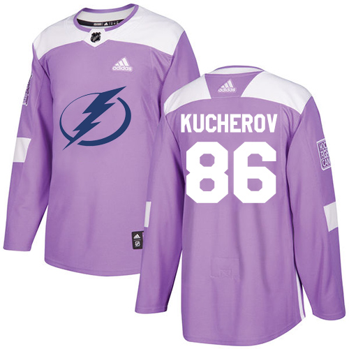 Adidas Lightning #86 Nikita Kucherov Purple Authentic Fights Cancer Stitched Youth NHL Jersey - Click Image to Close