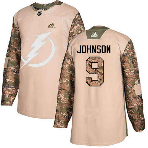 Adidas Lightning #9 Tyler Johnson Camo Authentic 2017 Veterans Day Stitched Youth NHL Jersey - Click Image to Close