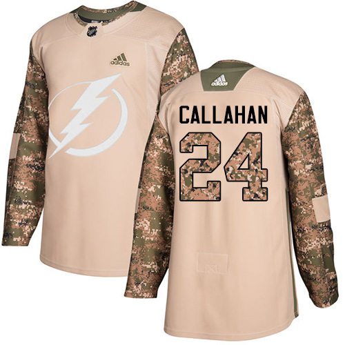 Adidas Lightning #24 Ryan Callahan Camo Authentic 2017 Veterans Day Stitched Youth NHL Jersey