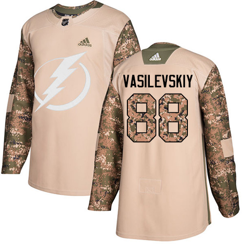 Adidas Lightning #88 Andrei Vasilevskiy Camo Authentic 2017 Veterans Day Stitched Youth NHL Jersey