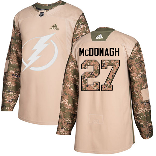 Adidas Lightning #27 Ryan McDonagh Camo Authentic 2017 Veterans Day Stitched Youth NHL Jersey