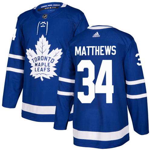 Adidas Maple Leafs #34 Auston Matthews Blue Home Authentic Stitched Youth NHL Jersey - Click Image to Close