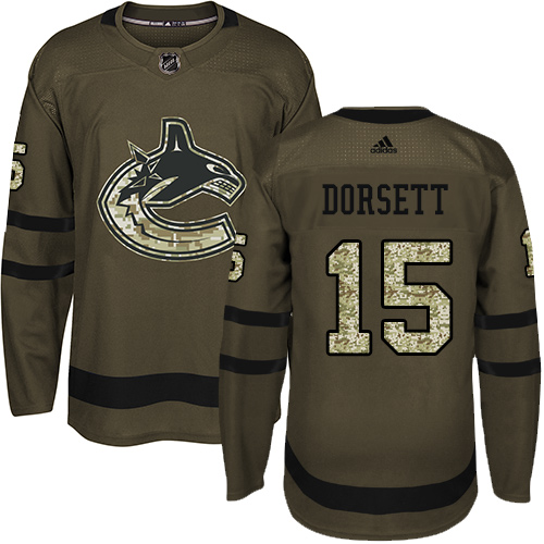 Adidas Canucks #15 Derek Dorsett Green Salute to Service Youth Stitched NHL Jersey