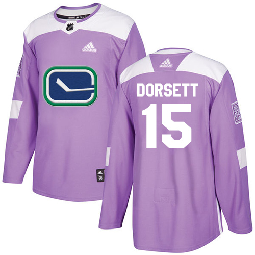 Adidas Canucks #15 Derek Dorsett Purple Authentic Fights Cancer Youth Stitched NHL Jersey