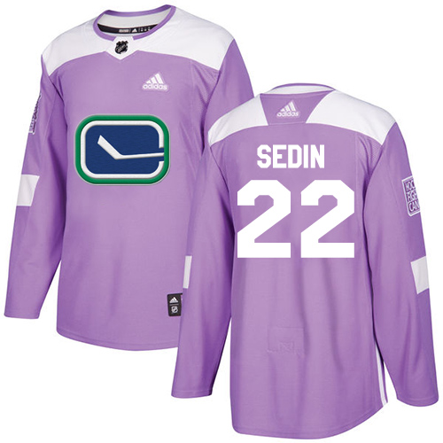 Adidas Canucks #22 Daniel Sedin Purple Authentic Fights Cancer Youth Stitched NHL Jersey