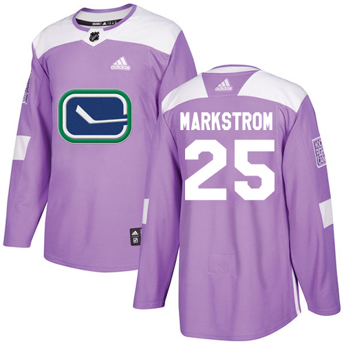 Adidas Canucks #25 Jacob Markstrom Purple Authentic Fights Cancer Youth Stitched NHL Jersey