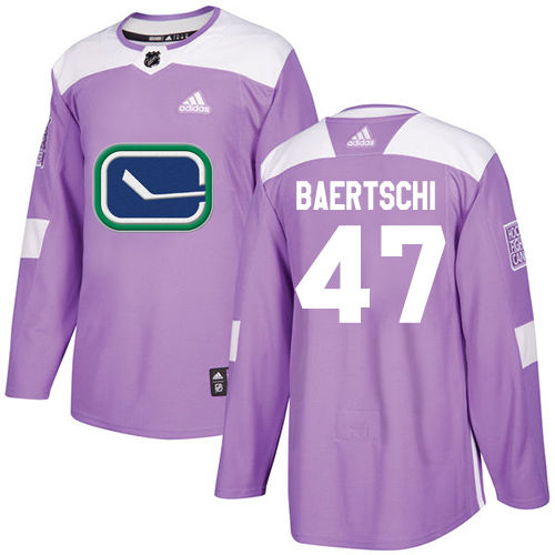 Adidas Canucks #47 Sven Baertschi Purple Authentic Fights Cancer Youth Stitched NHL Jersey