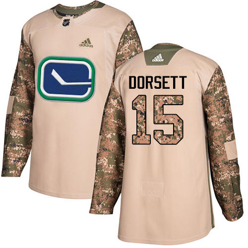 Adidas Canucks #15 Derek Dorsett Camo Authentic 2017 Veterans Day Youth Stitched NHL Jersey