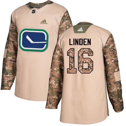 Adidas Canucks #16 Trevor Linden Camo Authentic 2017 Veterans Day Youth Stitched NHL Jersey