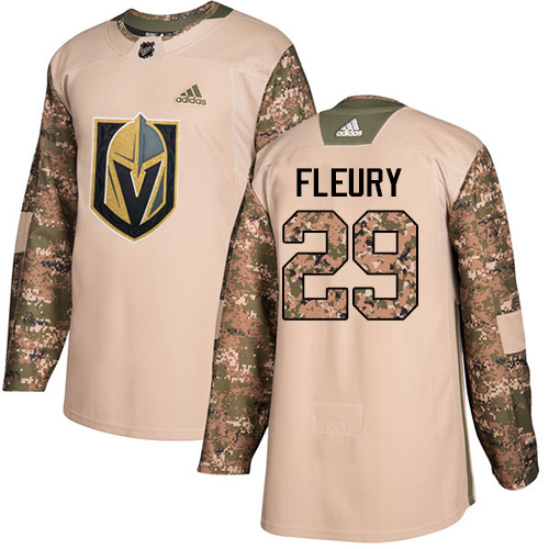 Adidas Golden Knights #29 Marc-Andre Fleury Camo Authentic 2017 Veterans Day Stitched Youth NHL Jersey