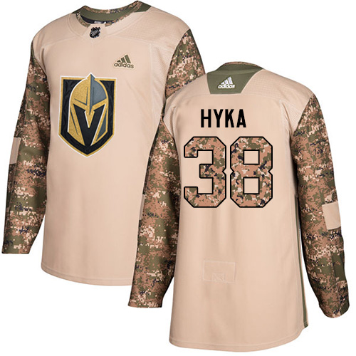 Adidas Golden Knights #38 Tomas Hyka Camo Authentic 2017 Veterans Day Stitched Youth NHL Jersey