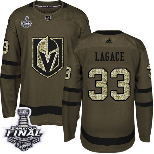 Adidas Golden Knights #33 Maxime Lagace Green Salute to Service 2018 Stanley Cup Final Stitched Youth NHL Jersey - Click Image to Close