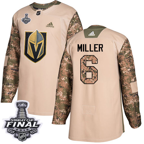 Adidas Golden Knights #6 Colin Miller Camo Authentic 2017 Veterans Day 2018 Stanley Cup Final Stitched Youth NHL Jersey