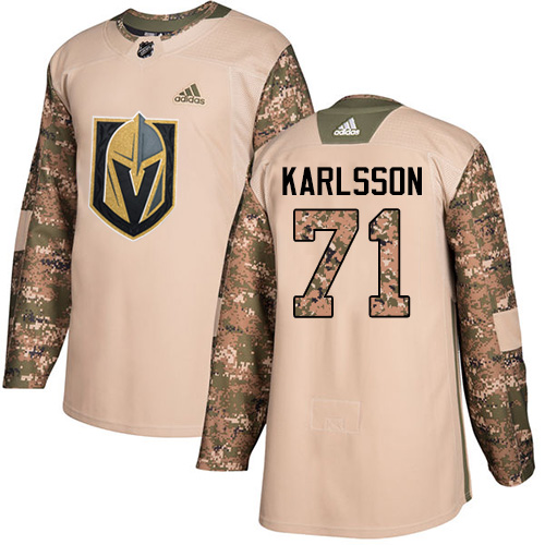 Adidas Golden Knights #71 William Karlsson Camo Authentic 2017 Veterans Day Stitched Youth NHL Jersey