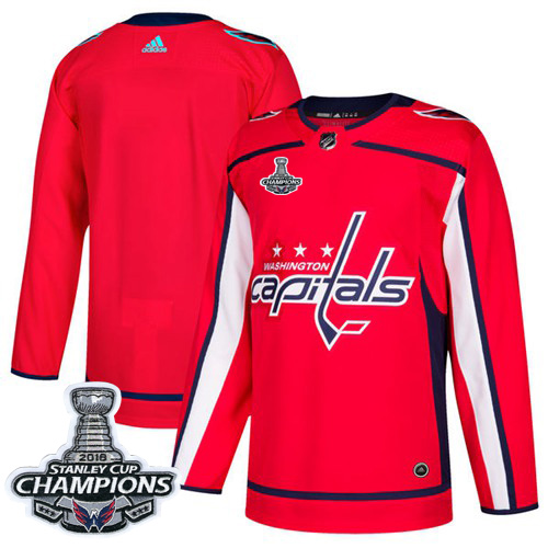 Adidas Capitals Blank Red Home Authentic Stanley Cup Final Champions Stitched Youth NHL Jersey - Click Image to Close