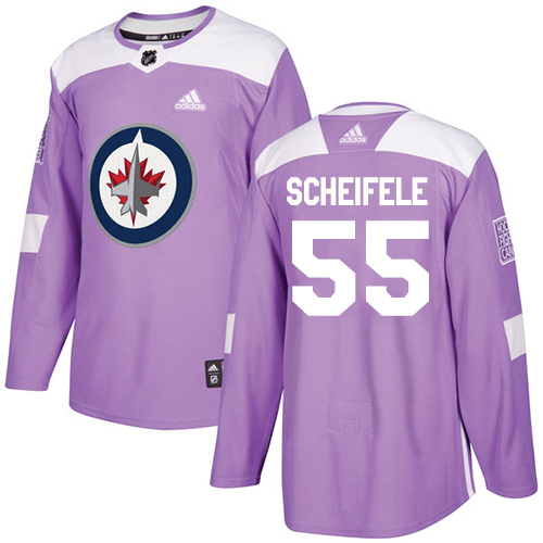 Adidas Jets #55 Mark Scheifele Purple Authentic Fights Cancer Stitched Youth NHL Jersey